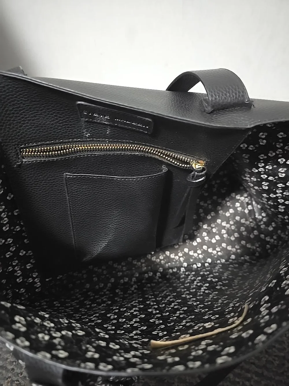 Steve Madden Black Tote Bag with Scarf Accent